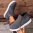 thumbnail image 6 of Willtoo Women's Faux Suede Ankle Boots, Round Toe Side Zip High Top Sneakers with Chunky Sole, Casual Non-Slip Walking Footwear, 6 of 6