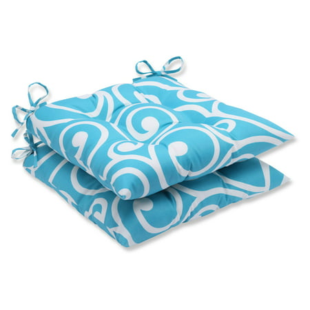 Pillow Perfect Outdoor/ Indoor Best Turquoise Wrought Iron Seat Cushion (Set of (Best Seat Cushion For Pilots)