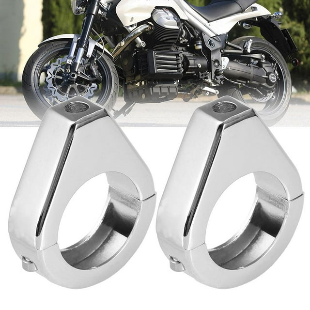 Qiilu Pince de Fourche de Moto, Support de Feu de Signalisation de Moto, Alliage d'Aluminium Support de Montage de Feu de Signalisation Modifié 41mm Pinces de Fourche