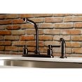 thumbnail image 2 of Kingston FB755DKLSP Kaiser Two-Handle 4-Hole 8" Centerset Kitchen Faucet with Side Sprayer in Oil Rubbed Bronze, 2 of 5