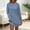 A_ Blue, variant on SMihono Women's Pleated Back A-line Mini Dresses 2025 Fall Casual Long Sleeve Crewneck Loose Tunic Tshirt Dress with Pockets Beige M