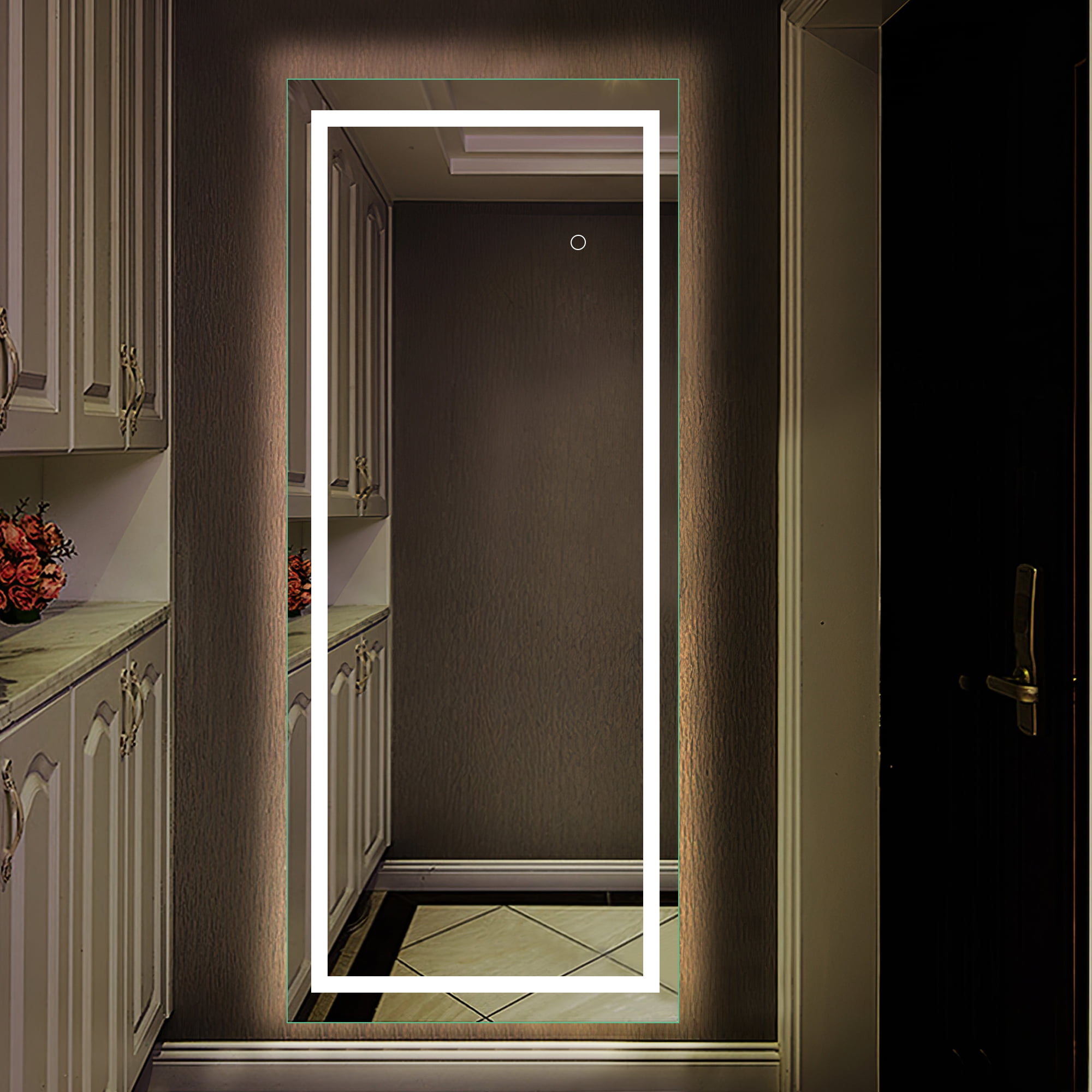 LED Full-Length Mirror Standing Mirror 63"x20",Sliver