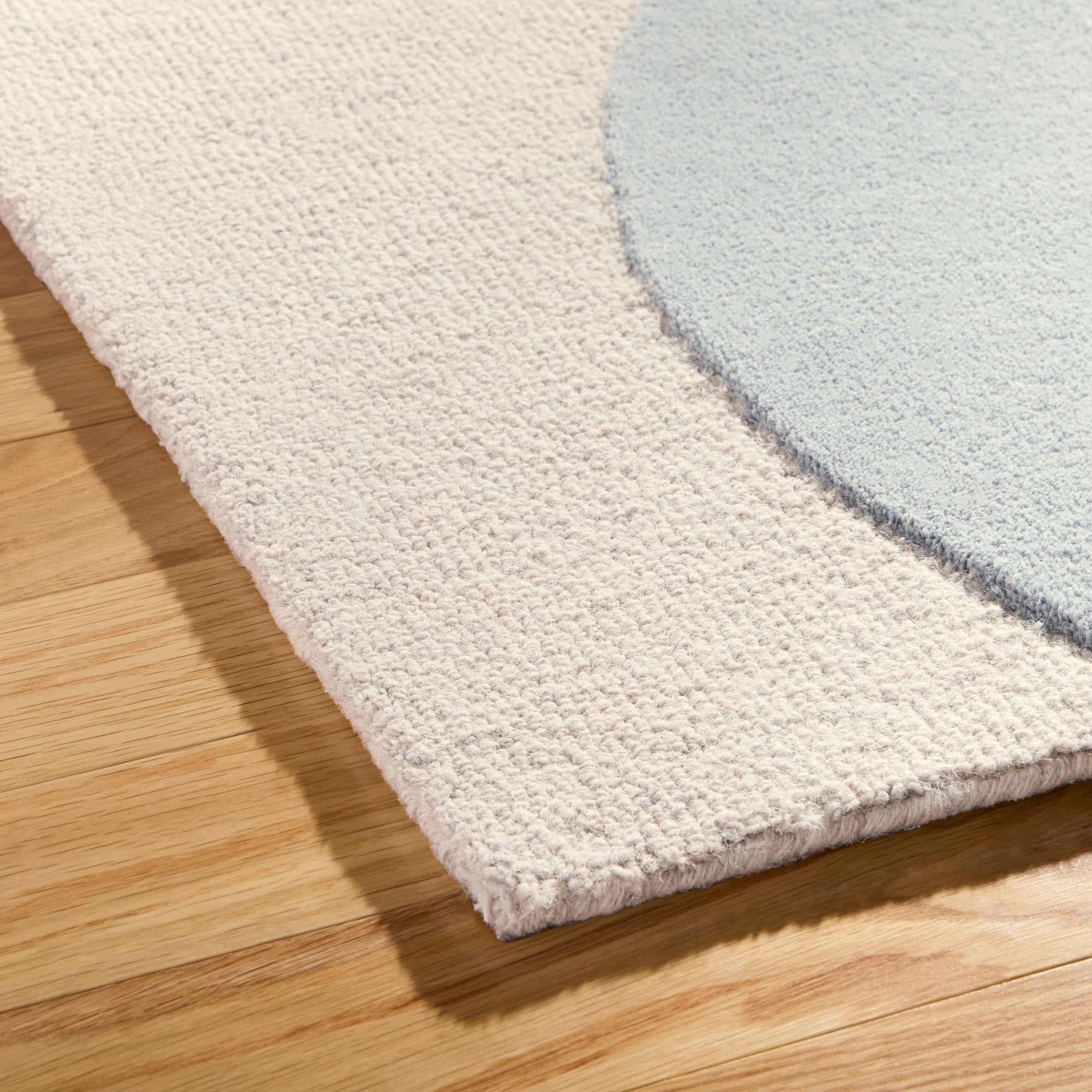 TOWN & COUNTRY LUXE Olso Abstract Colorblock Handcrafted Wool Area Rug, Beige/Blue/Grey, 6"x9"