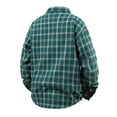thumbnail image 5 of Aobny Pocket Mens Tshirt Plaid Chambray T-Shirt Polos Big & Tall Collared Long Sleeve T-Shirts for Man,Green,5XL, 5 of 5