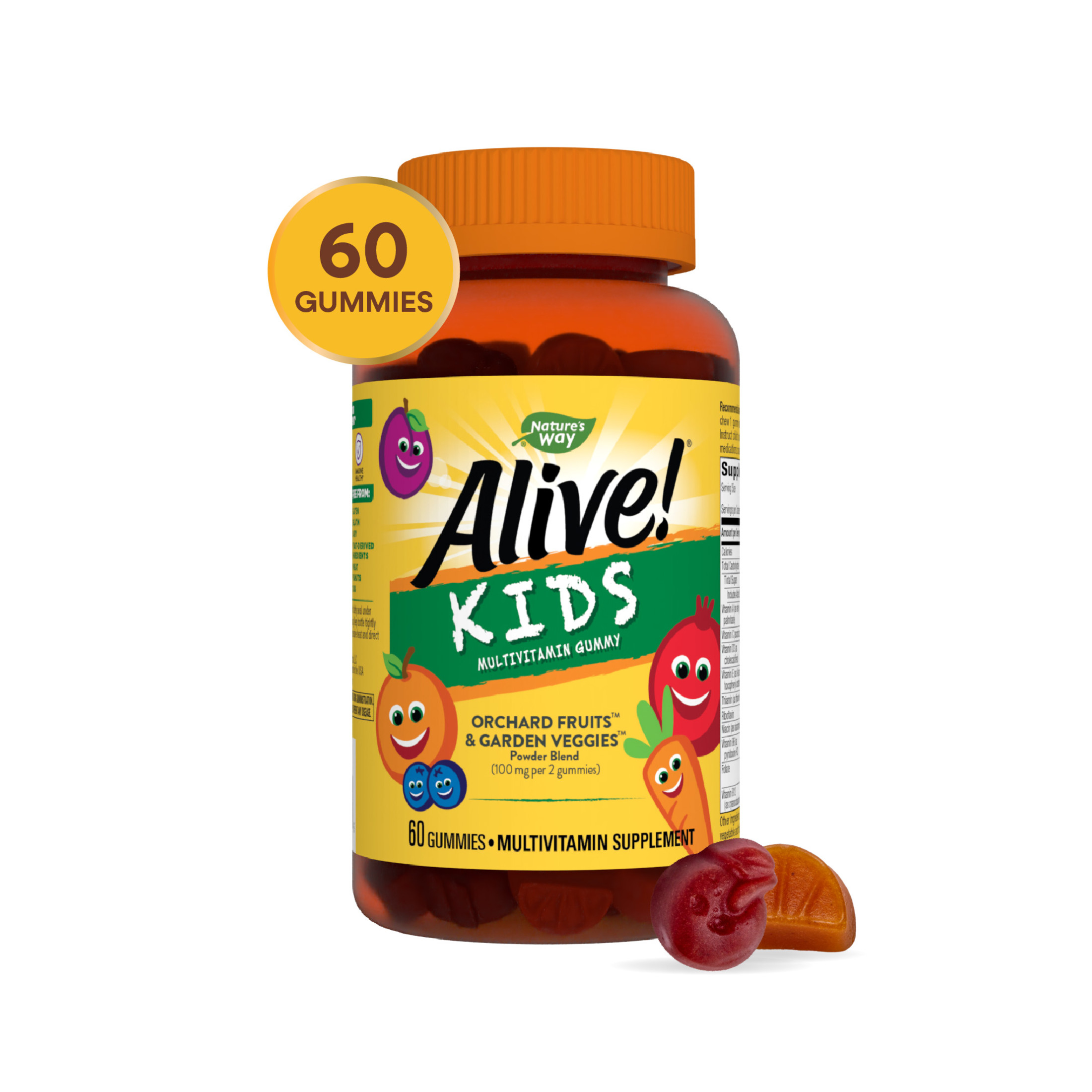 Alive! Kid's Daily Multivitamin Gummies, Supports Growth and Development*, Fruit Flavored, 60 Count - image 5 of 8