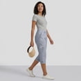 thumbnail image 6 of Dwellite Capri Pants for Women Casual Summer Spring Stretch Straight Leg Cargo Capris with Pockets Cropped Trouser Light Blue S, 6 of 7
