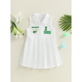 thumbnail image 4 of BemeyourBBs Baby Girl Golf Dress Sleeveless Lapel Collar Embroidery Pleated Dress, 4 of 9