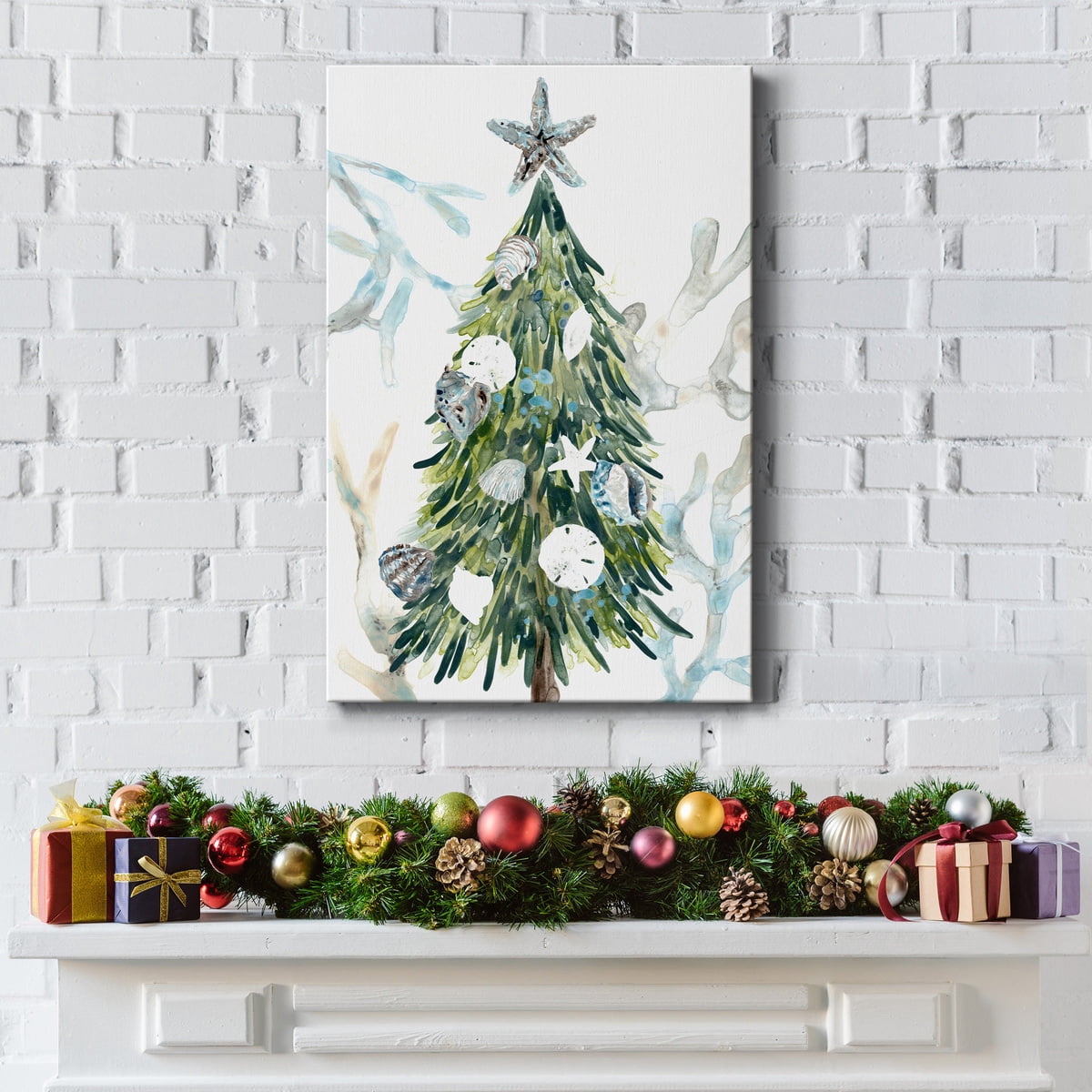 Coastal Christmas Shell Collection B- Gallery Wrapped Canvas