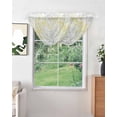 thumbnail image 2 of Waterfall Valances for Windows, Yellow Gray Kitchen Sheer Valance Curtains, Pastoral Botanical Branch Aesthetics Rod Pocket Elegant Swag Valances for Living Room Bedroom, 47.2"x38.5", 2 Panel, 2 of 8