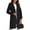 Black, variant on Winter Women Woolen Coat, Button Closure, Thick Mid Length, Pure Color, Turn-down Collar, Jacket, Warm Formal Business, OL Commuting, Overcoat