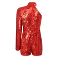 thumbnail image 5 of YONGHS Women's Sequin Romper Sparkly One Piece Halter One Shoulder Jumpsuit Disco Party Outfit Red L, 5 of 7
