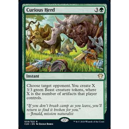 MtG Commander 2020 Rare Curious Herd #59