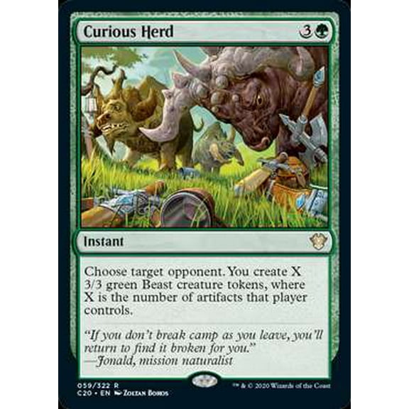 MtG Commander 2020 Rare Curious Herd #59