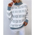 thumbnail image 2 of CoCopeaunt Women Christmas Ugly Sweater, Santa Claus Boho Bohemia Snowflake Knit Long Sleeve Top Sweaters Winter, 2 of 5