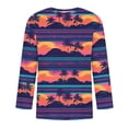 thumbnail image 4 of SGFCWSX Men's 3/4 Sleeve T-Shirt, Casual Graphic Print Crewneck Beach Tee for Men Purple Size XL, 4 of 5