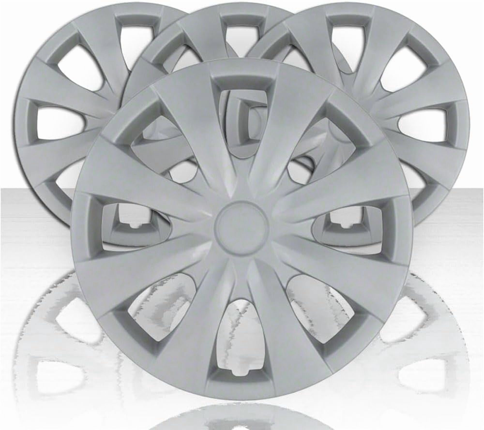 Set of 4 15" Push-on Silver Hubcaps for 2009-2013