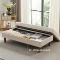thumbnail image 4 of Atopston 90" Sectional Sofa and 54" Module, Mid-Century Modern L Shaped Couches 3-Seat Sofa and Reversible with Storage for Living Room, Beige Linen, 4 of 6