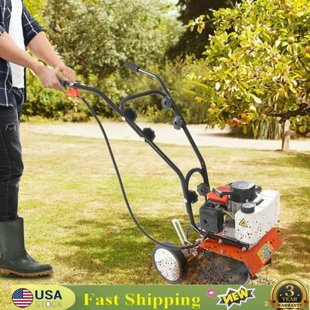 SHZICMY Commercial 43CC Heavy Duty Tiller Gas Powered Tiller Soil Cultivator 2 Stroke