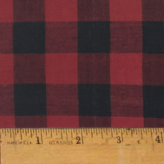 JCS Red Buffalo Check Homespun Cotton Fabric Sold by the Yard