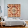thumbnail image 4 of Orange Boho Kitchen Curtains 63 Inch Length, Geometric Antique Tribal Retro Ethnic Grommet Top Bedroom Living Room Curtains, Light Filtering Cafe Curtain Drapes 2 Panels Set 84''x63'', 4 of 9