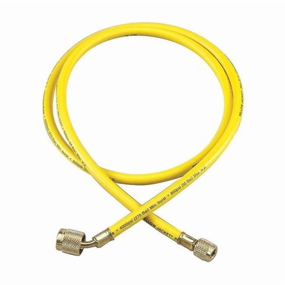 Yellow Jacket Charging/Vacuum Hose,12" L,Brass Fitting 22012