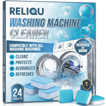 Reliqu Washing Machine Cleaner, For HE Top and Front Load Washers, 24 Count