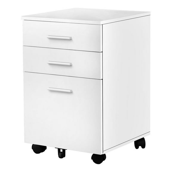 Monarch Specialties File Cabinet, Rolling Mobile, Printer Stand, Office, Work, White Laminate