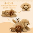 thumbnail image 6 of MaoGoLan 4Pcs Golden Retriever Stuffed Animal 18'' Large Stuffed Dog With 3 Puppies Plush Toy, 6 of 9