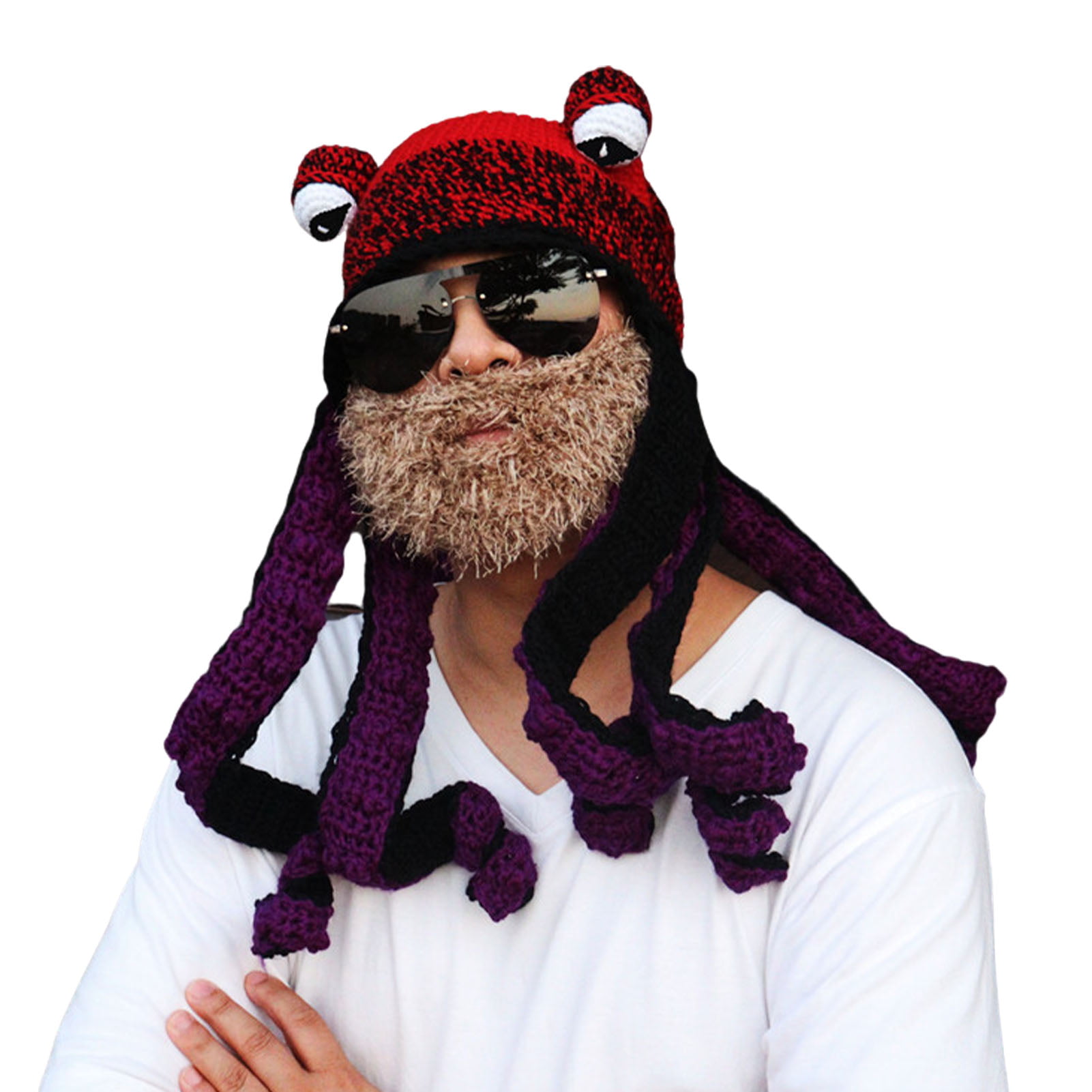 Cute Novelty Hats Funny Christmas Hat Cartoon Octopus Viking Beard Gift Hats