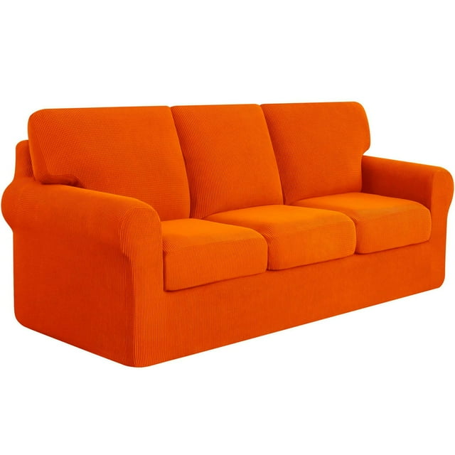 Ensembles de Housses de Canapé 2024 7 Pcs Housse de Canapé Extensible Housses de Coussin de Dossier (Canapé Vin)