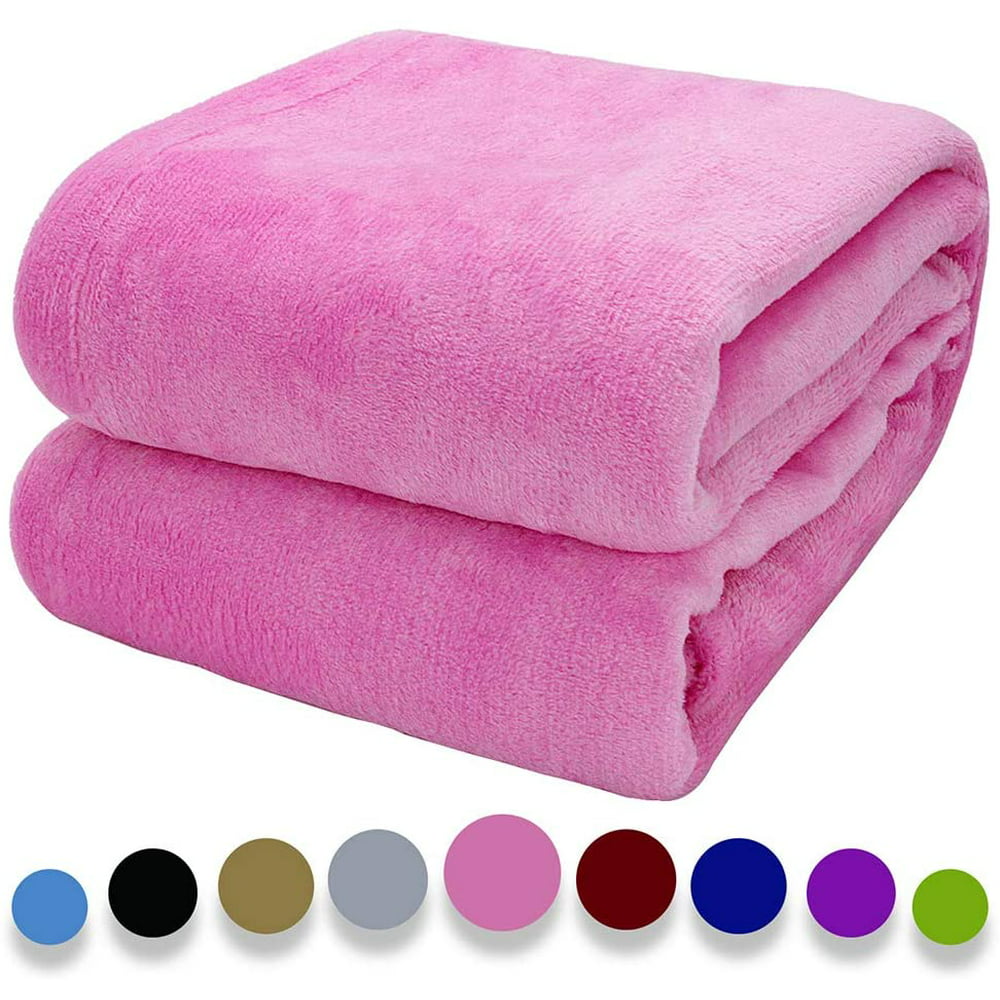 Howarmer Exquisite Fuzzy Blanket Pink Throw Blankets All Season Light Weight Living Roombedroom