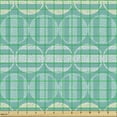 thumbnail image 2 of Geometrical Fabric by the Yard, Abstract Striped Rounds with Tiny Polka Dots, Upholstery Fabric for Dining Chairs Home Decor Accents, Dark Seafoam Seafoam by Ambesonne, 2 of 5