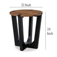 thumbnail image 5 of Leyi Round Side End Table, Black Angled Legs, 22 Inch Brown Mango Wood, 5 of 5