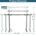 thumbnail image 3 of Costway Electric Adjustable Standing up Desk Frame Dual Motor w/Controller Grey, 3 of 11
