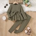 thumbnail image 2 of Toddler Baby Girl Clothes Toddler Girl Camo Outfit Ruffle Sleeve Shirt Floral Pant Set Fall Winter Clothing for 3t 4t 5t 6t 7t 8t Little Kids Girl4-5 Years,AG, 2 of 9