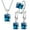 Blue, variant on Xinyolin 4Pcs/Set Finger Ring Rectangle Shape Shiny Charming Cubic Zirconia Vintage Pendant Dress Up Anti-rust Women Luxury Rhinestone Necklace Hoop Earrings Jewelry Accessory