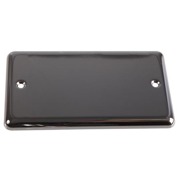 VOLEX ACCESSORIES - 2 Gang Round Edge Blanking Plate, Black Nickel