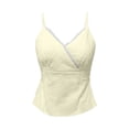 thumbnail image 4 of WEIWEN Womens Spaghetti Strap Tank Top Lace Wrap Deep V Neck Cropped Tops for Women Coquette Camisole Going Out Cami Shirts tx04-Yellow, M, 4 of 4