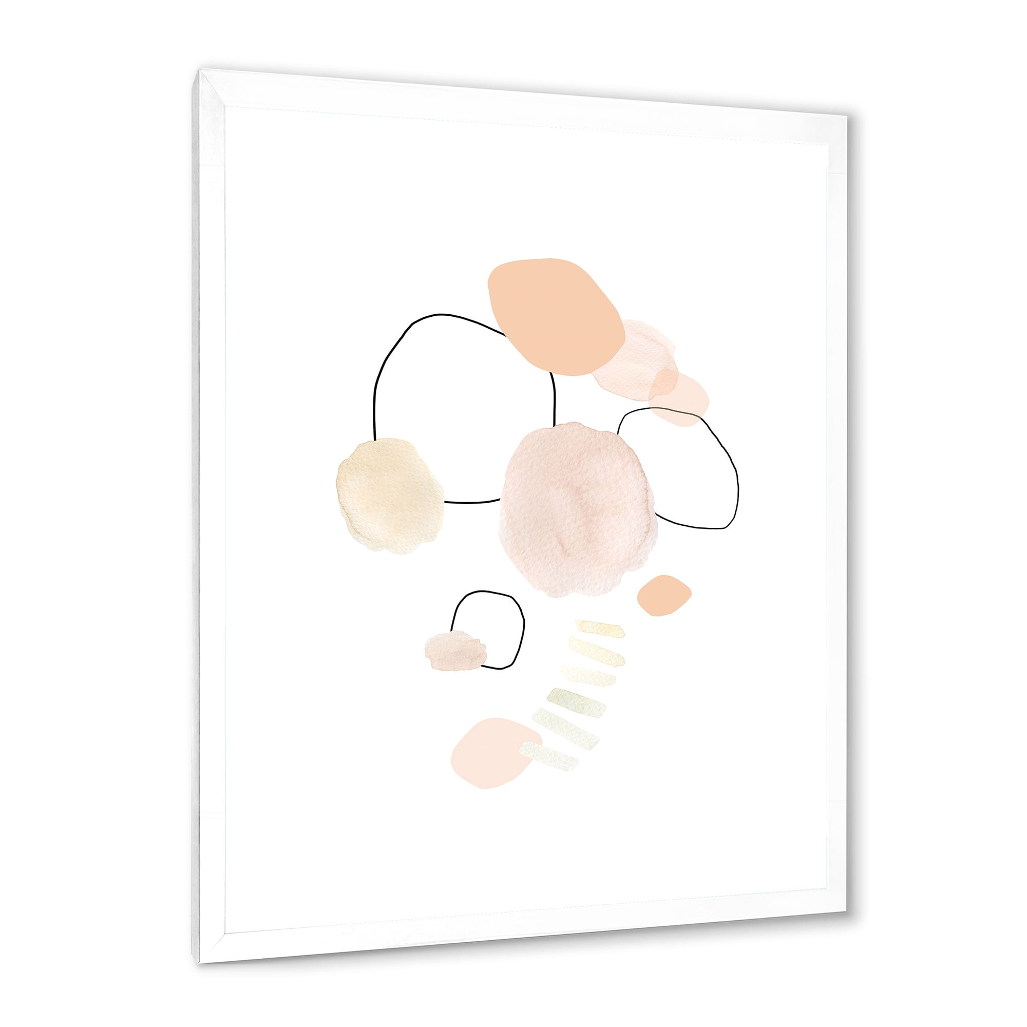 Designart 'Watercolour Stains On White' Shabby Chic Framed Art Print
