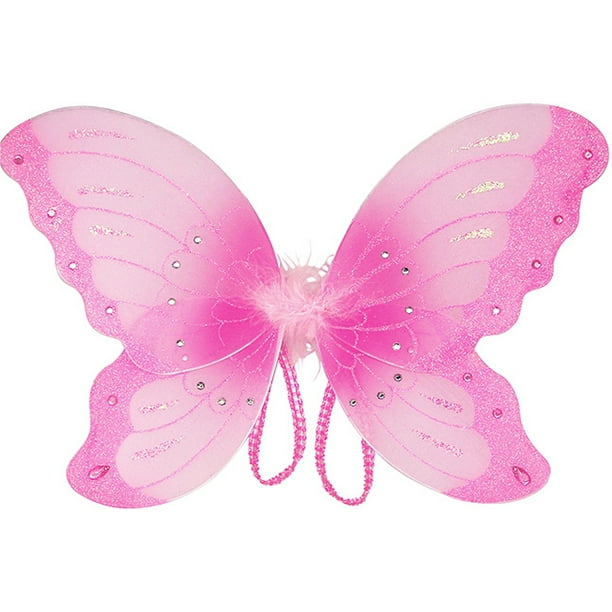 Mozlly 14 inch Pink Sparkle Butterfly Wings for Children Costume
