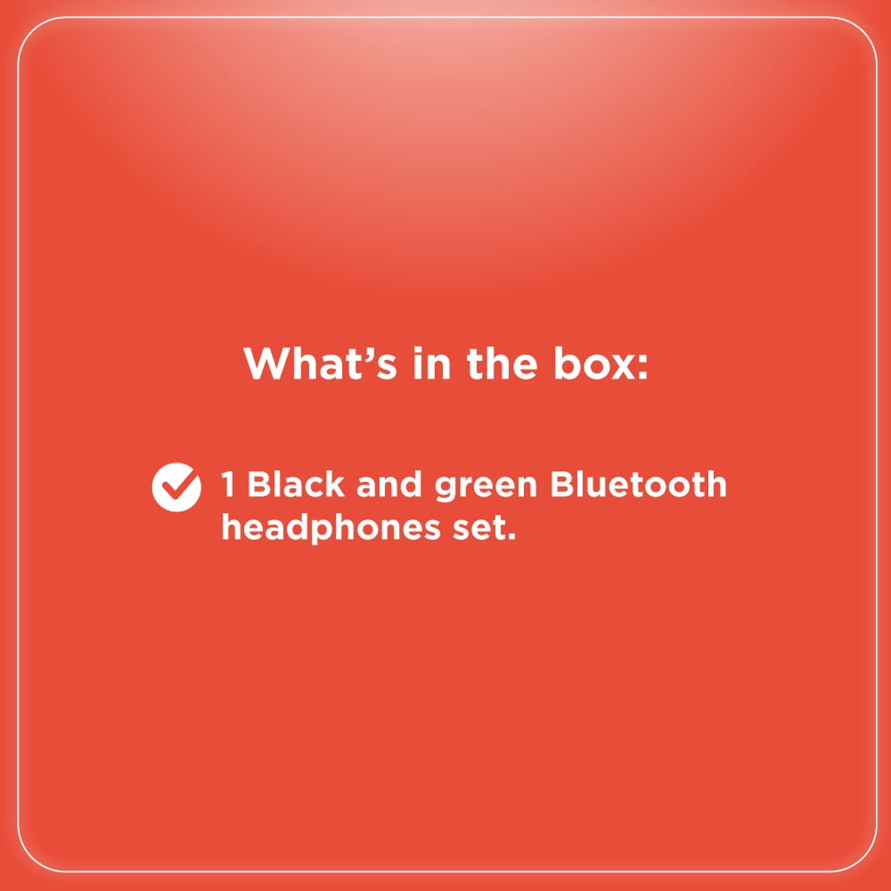 RadioShack Bluetooth Headphones V5.0 (250MAH, Black/Green)