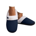 thumbnail image 4 of Povozer Women's Indoor Bedroom Slipper with Memory Foam, Wool-Like House Shoe with Anti-Skid Rubber Sole for Ladies(Navy,9.5), 4 of 6