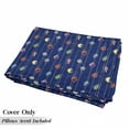 thumbnail image 5 of Christmas Floor Pillow Lounger Cover, Celebratory Object on Stripes Star Moon Candy Flower Xmas Theme Illustration, Nap Mat Printed Fabric Case for 5 Pillows, 88" x 27", Multicolor, by Ambesonne, 5 of 5