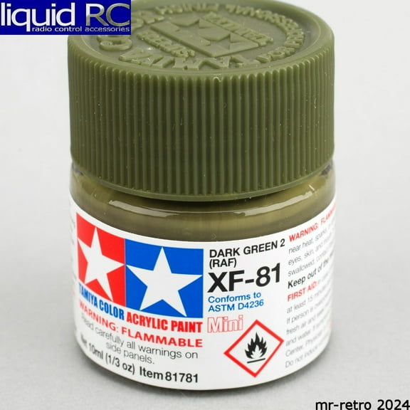 Tamiya 81781 XF-81 Flat RAF Dark Green 2 Acrylic Paint 10ml