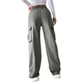 thumbnail image 3 of FASHIONWT Casual Pockets Straight Fit Women Cargo Pants, 3 of 6