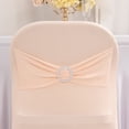 thumbnail image 5 of BalsaCircle Blush Spandex Stretchable Folding Chair Cover Silver Rhinestone Buckled Sash Band Slipcovers Wedding, 5 of 8