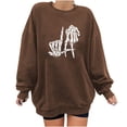 thumbnail image 1 of Blusa informal de moda con cuello redondo y manga larga para mujer con estampado de Halloween Pompotops FGAJ9299, 1 of 4