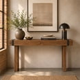 thumbnail image 2 of Michael Amini Brooklyn Walk Wood & Metal Console Table - Burnt Umber Brown, 2 of 10