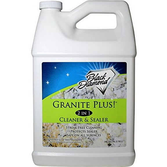 Black Diamond Stoneworks GRANITE PLUS! 2 in 1 Cleaner & Sealer for Granite, Marble, Travertine, Limestone, Ready to Use! (1-Gallon)