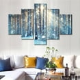 thumbnail image 2 of TISHIRON 5PCS Framed Canvas Wall Art Set,60"x40" Forest in Snow Sunrise Landscape Canvas Art Decor, 2 of 7